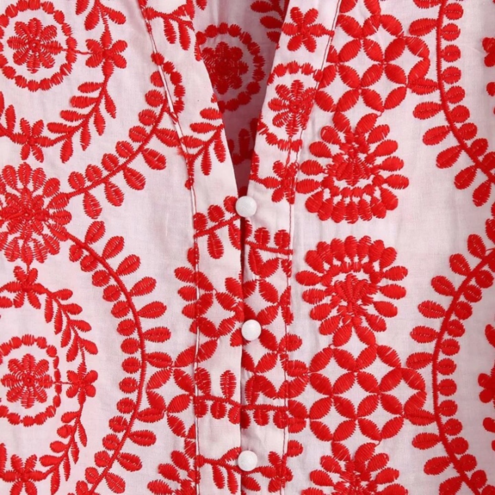 Embroidered Bohemian Floral Blouse - Picture 10 of 14